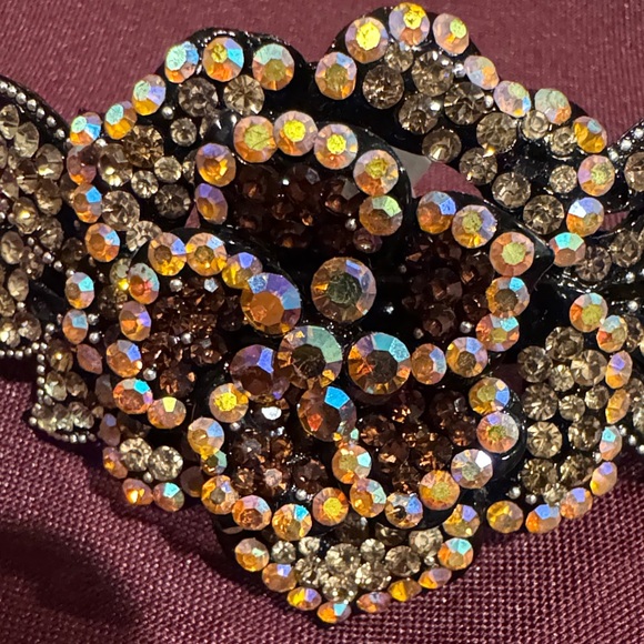 Dazzling Vintage Gold Crystal Hair Barrette - New - Picture 6 of 8